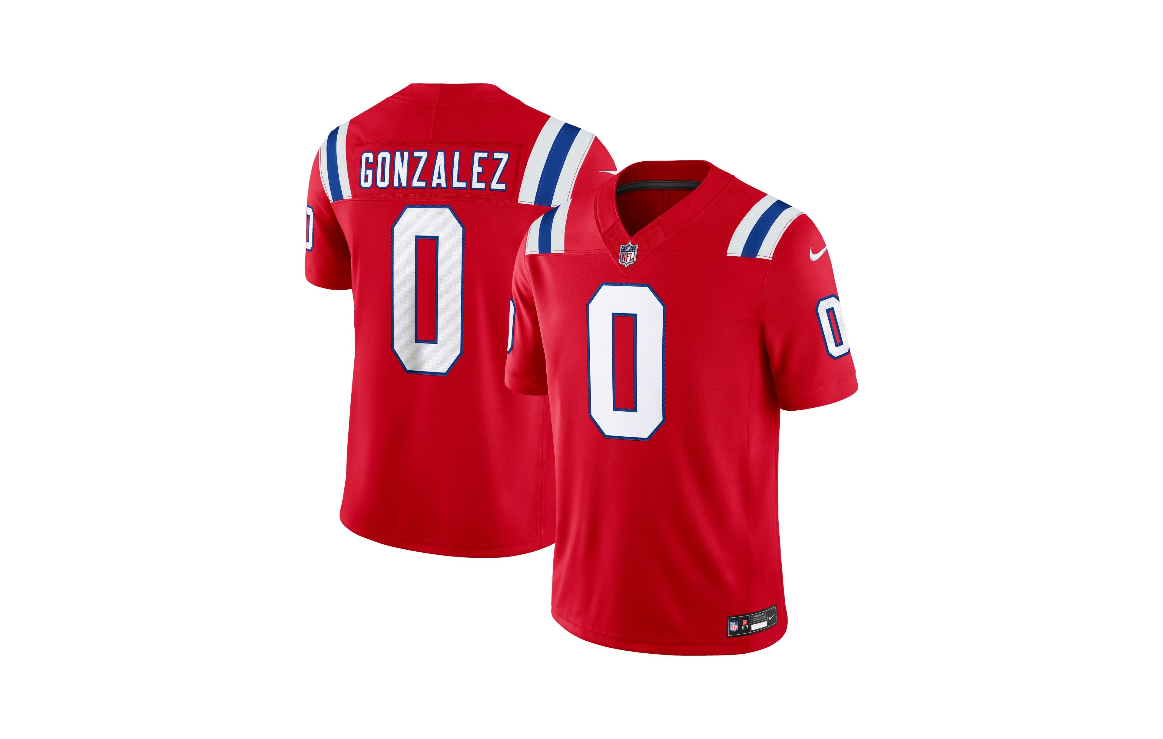 Nike Men's Christian Gonzalez Red New England Patriots Alternate Vapor F.u.s.e. Stitched Limited Jersey
