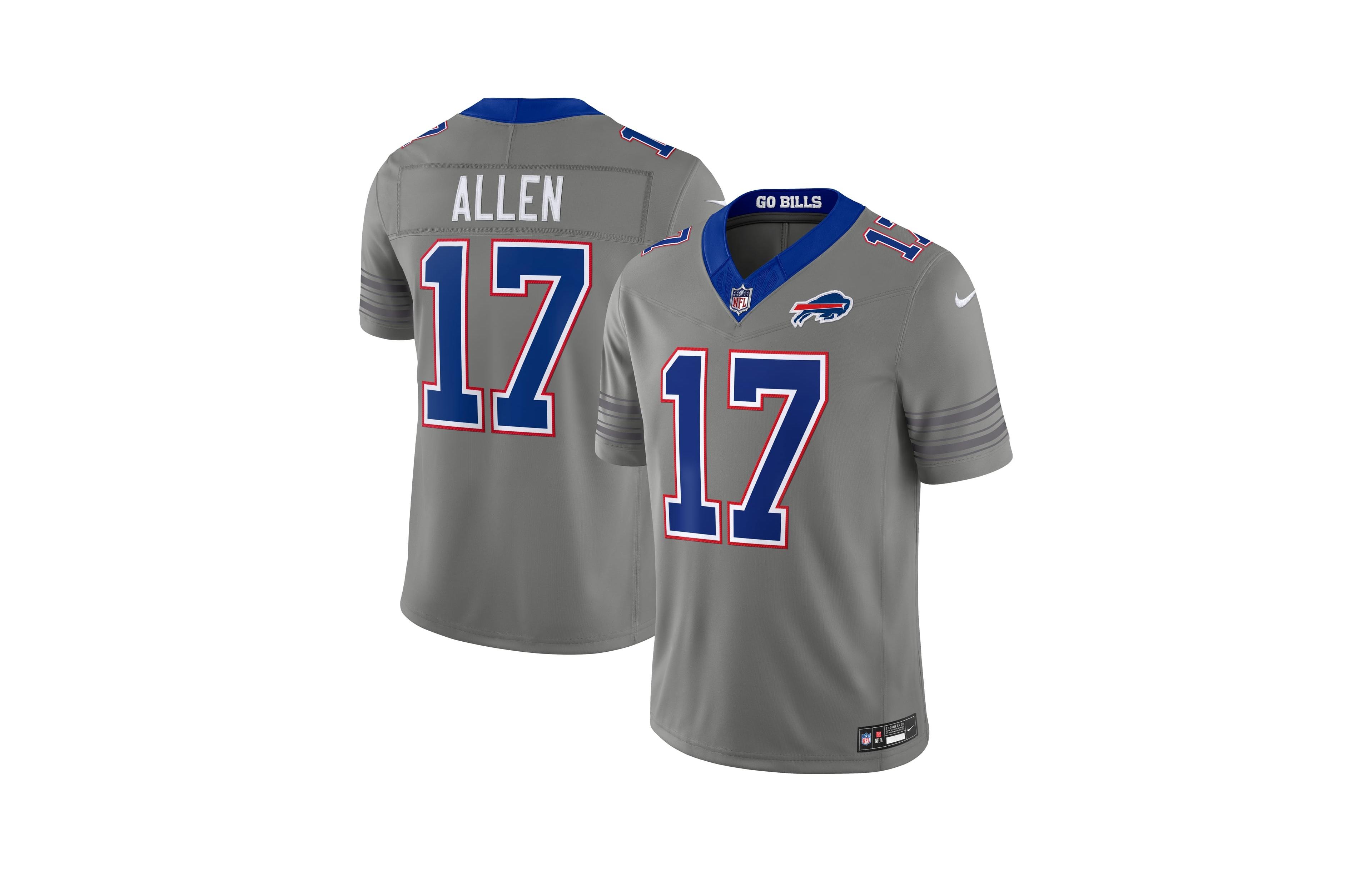 Nike Men's Josh Allen Gray Buffalo Bills Nickel City Vapor F.u.s.e. Stitched Limited Jersey