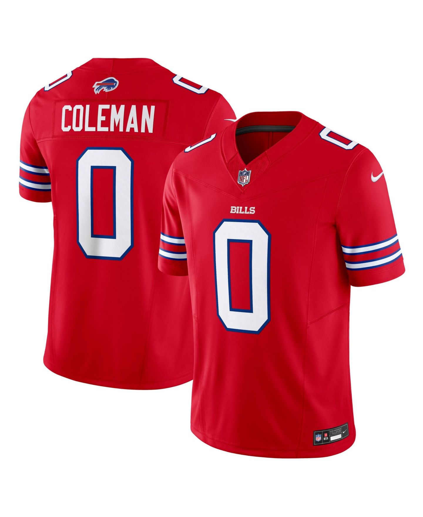 Мужской топ Nike Keon Coleman Red Buffalo Bills Alternate Vapor F.U.S.E. Limited Jersey — фото 6