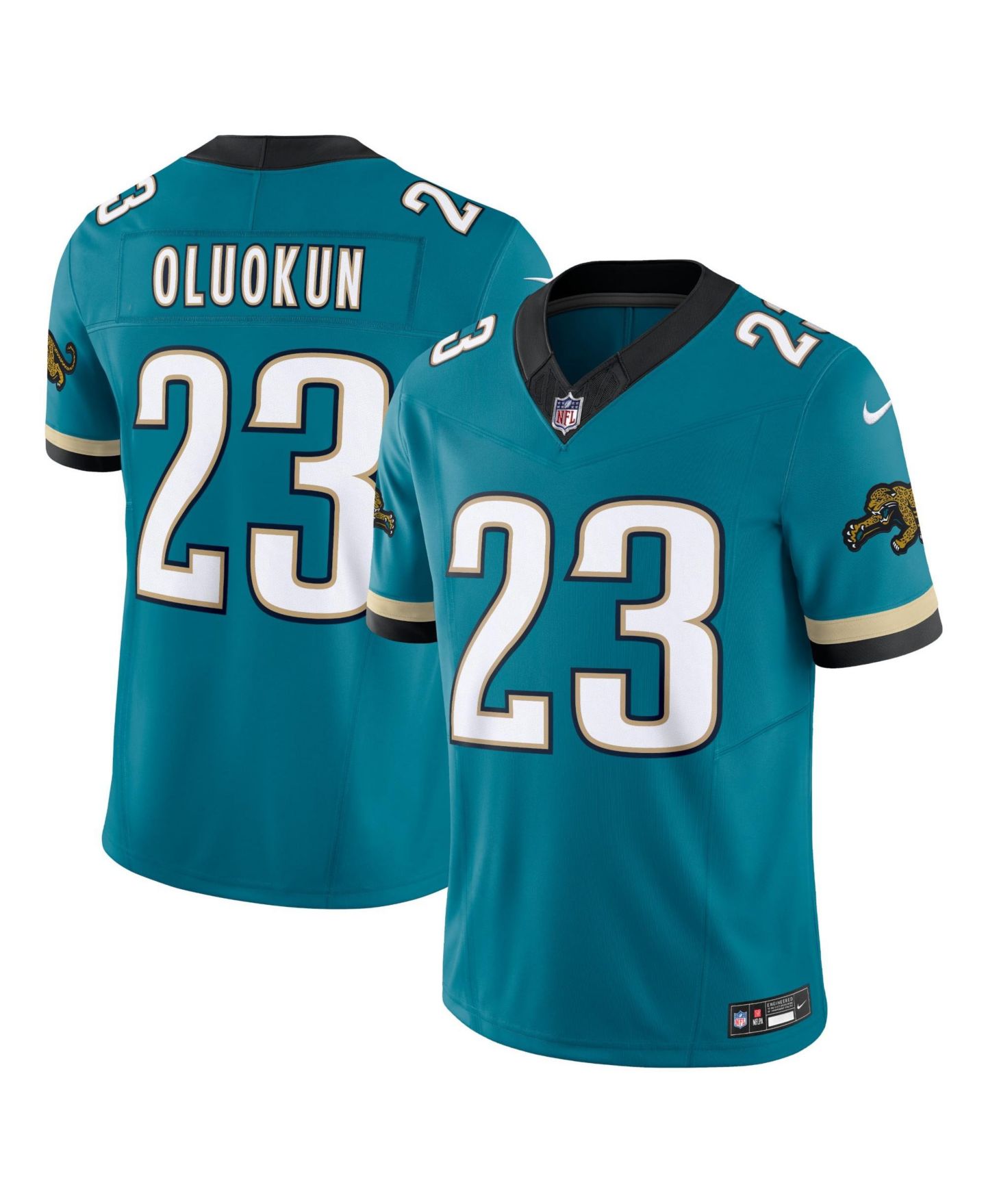 Мужской топ Nike Foye Oluokun Teal Jacksonville Jaguars Prowler Throwback Vapor F.U.S.E. Limited Jersey — фото 1