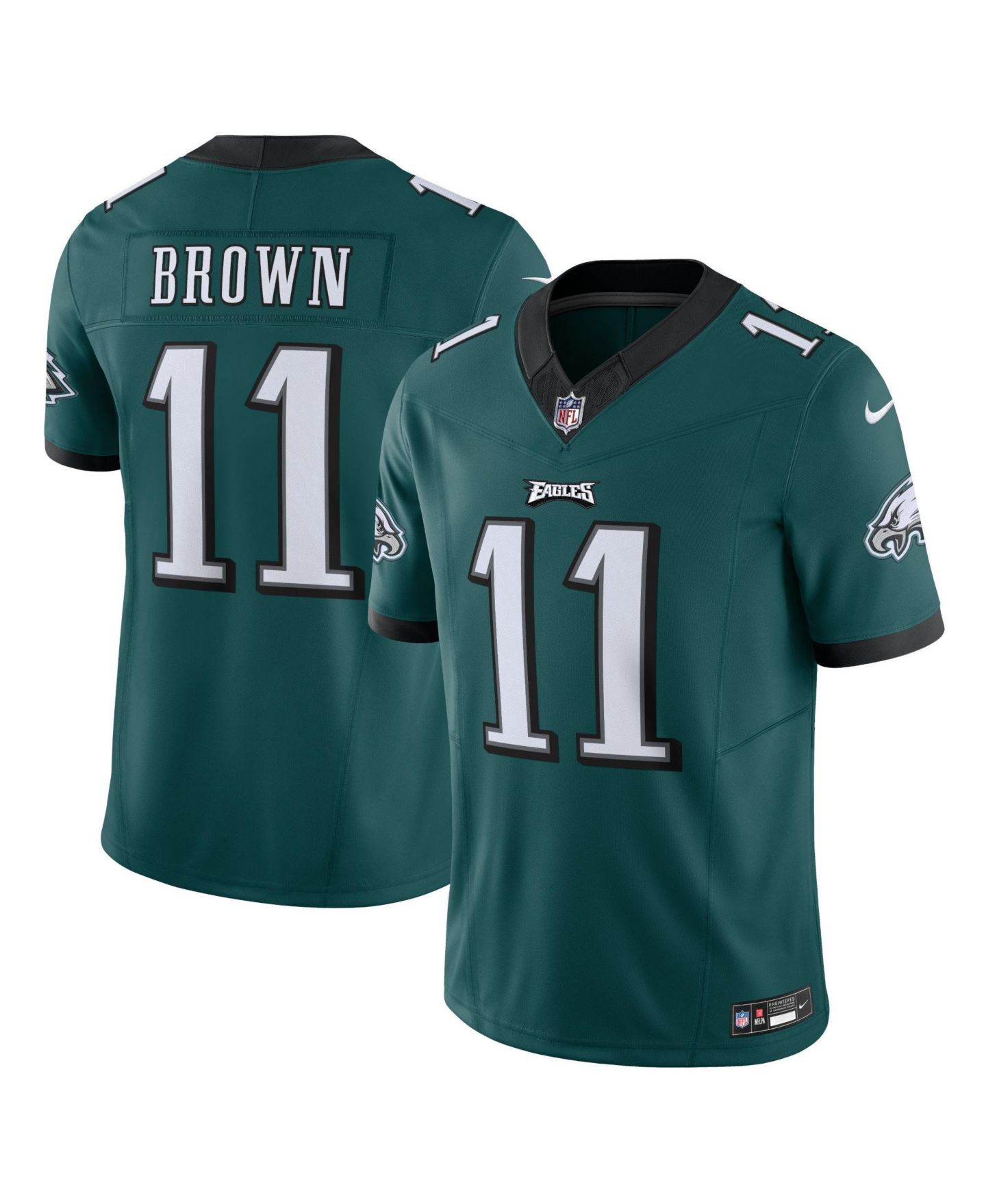 Мужской топ Nike A.J. Brown Midnight Green Philadelphia Eagles Vapor F.U.S.E. Limited Jersey — фото 1