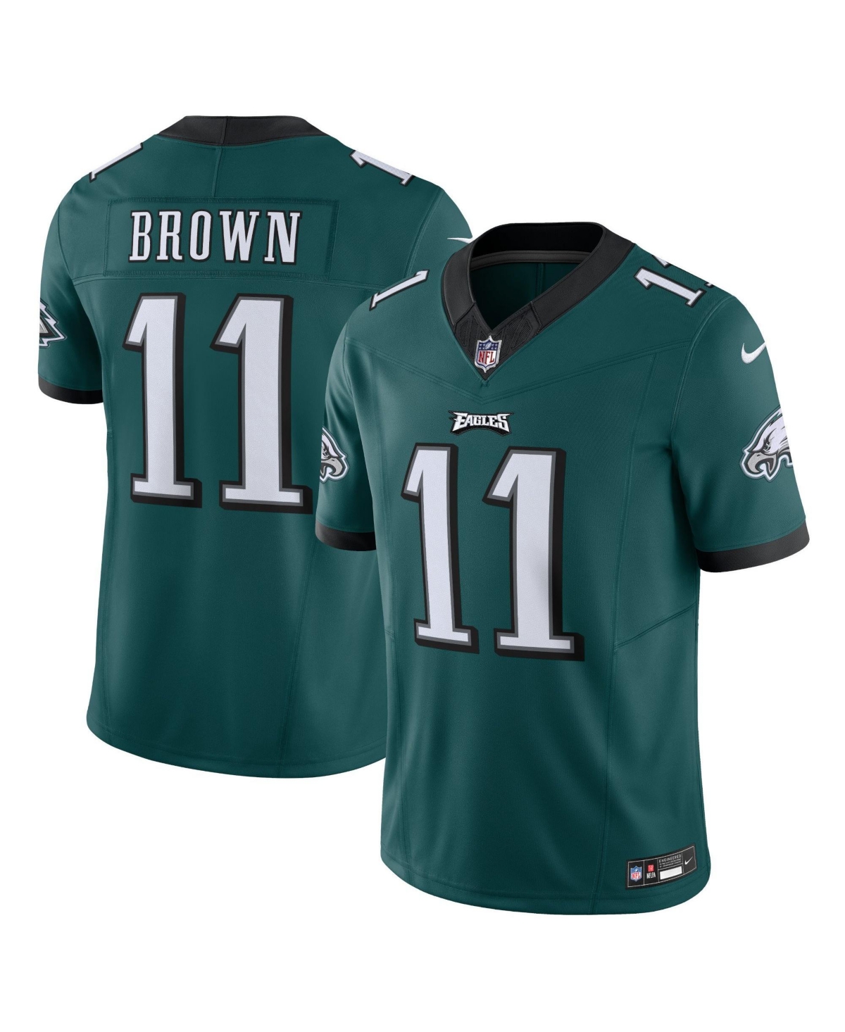Men's Nike A.j. Brown Midnight Green Philadelphia Eagles Vapor F.u.s.e. Limited Jersey - Green