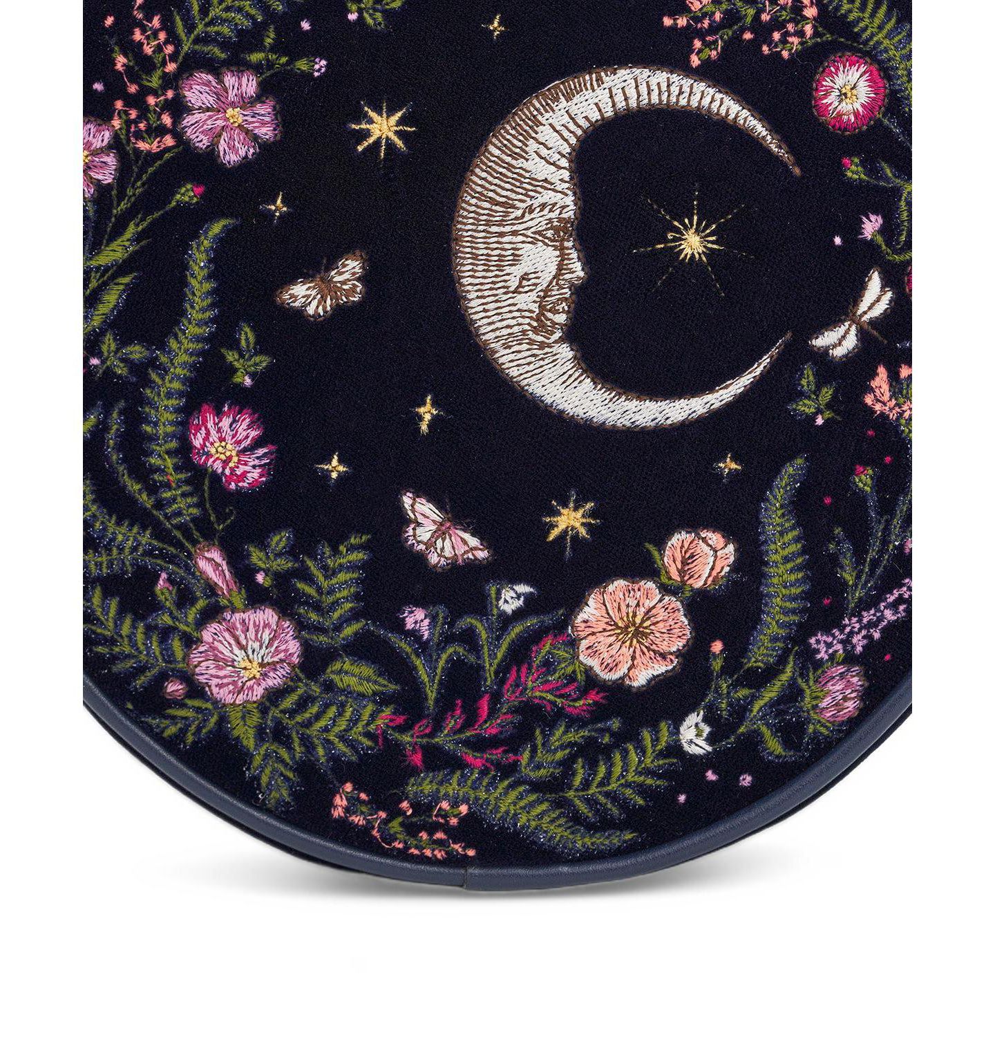 Женская сумка Fable England Chloe Midnight Garden Embroidered Circle, цвет: Тёмно-синий — фото 3