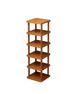 6-Tier Wicker Shoe Rack with Stackable Freestanding Storage Shelves
