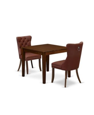 3 Piece Dining Room Furniture Set Contains a Square Kitchen Table