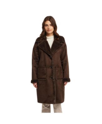 Women's Single Breasted Shearling Coat