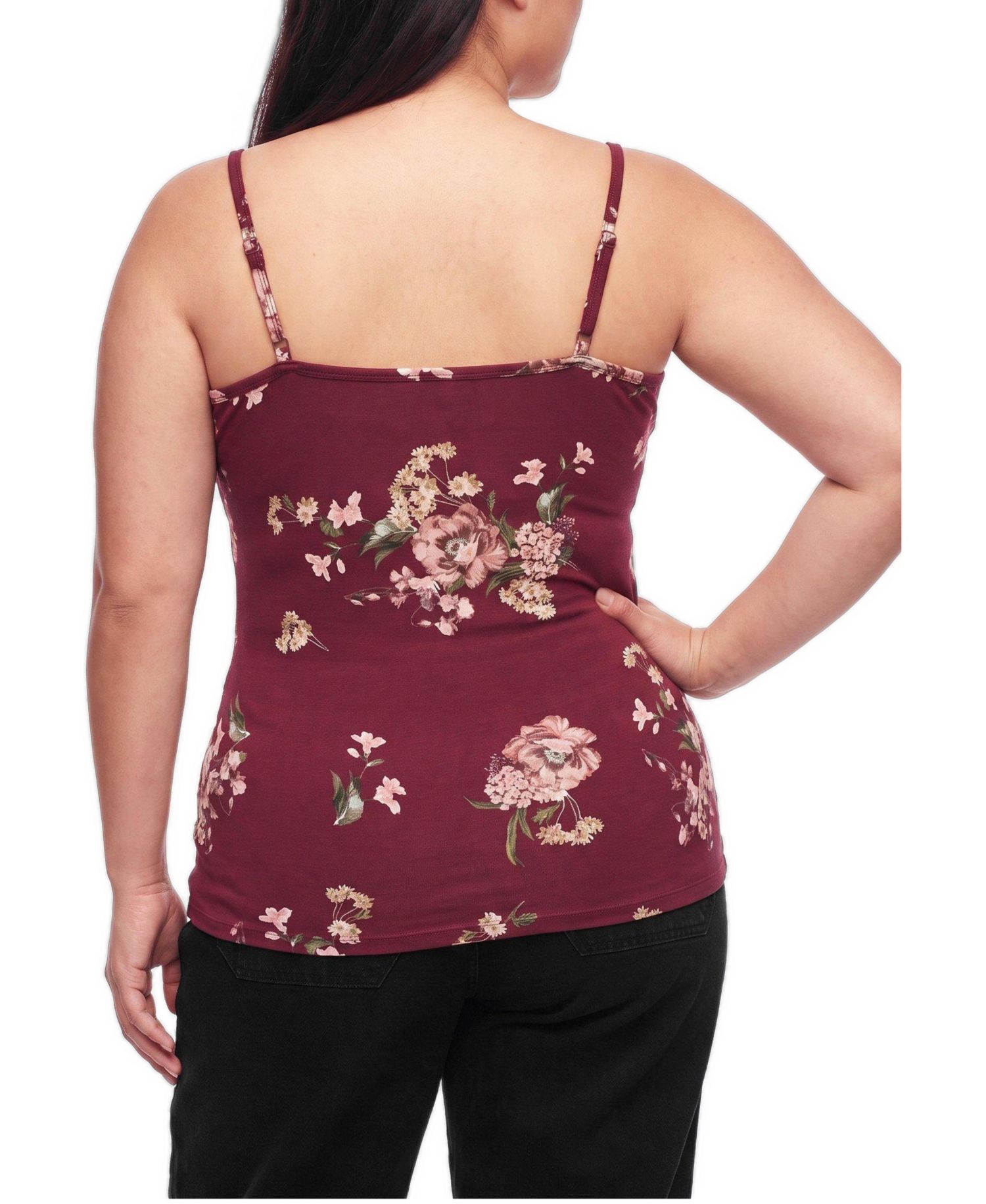 Plus Size Foxy Floral-Print Scoop Neck Camisole