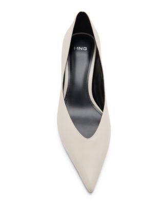Women's Kitten Heel Pointed-Toe Faux Leather Pumps