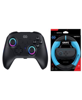 Gripz Wireless Racing Wheel and Controller Bundle for Nintendo Switch 2, Nintendo Switch, PC, and Android