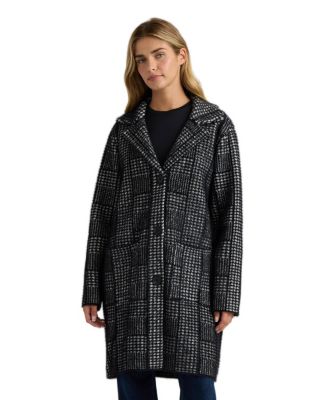 Women's Patterned Notch-Collar Coatigan