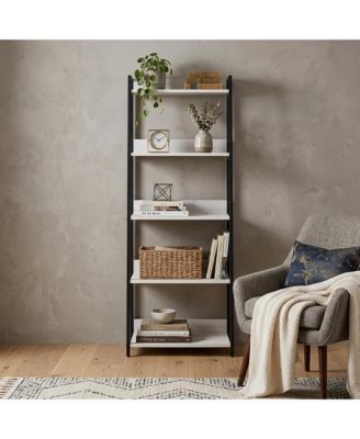 67" Metal Five Tier Ladder Bookcase