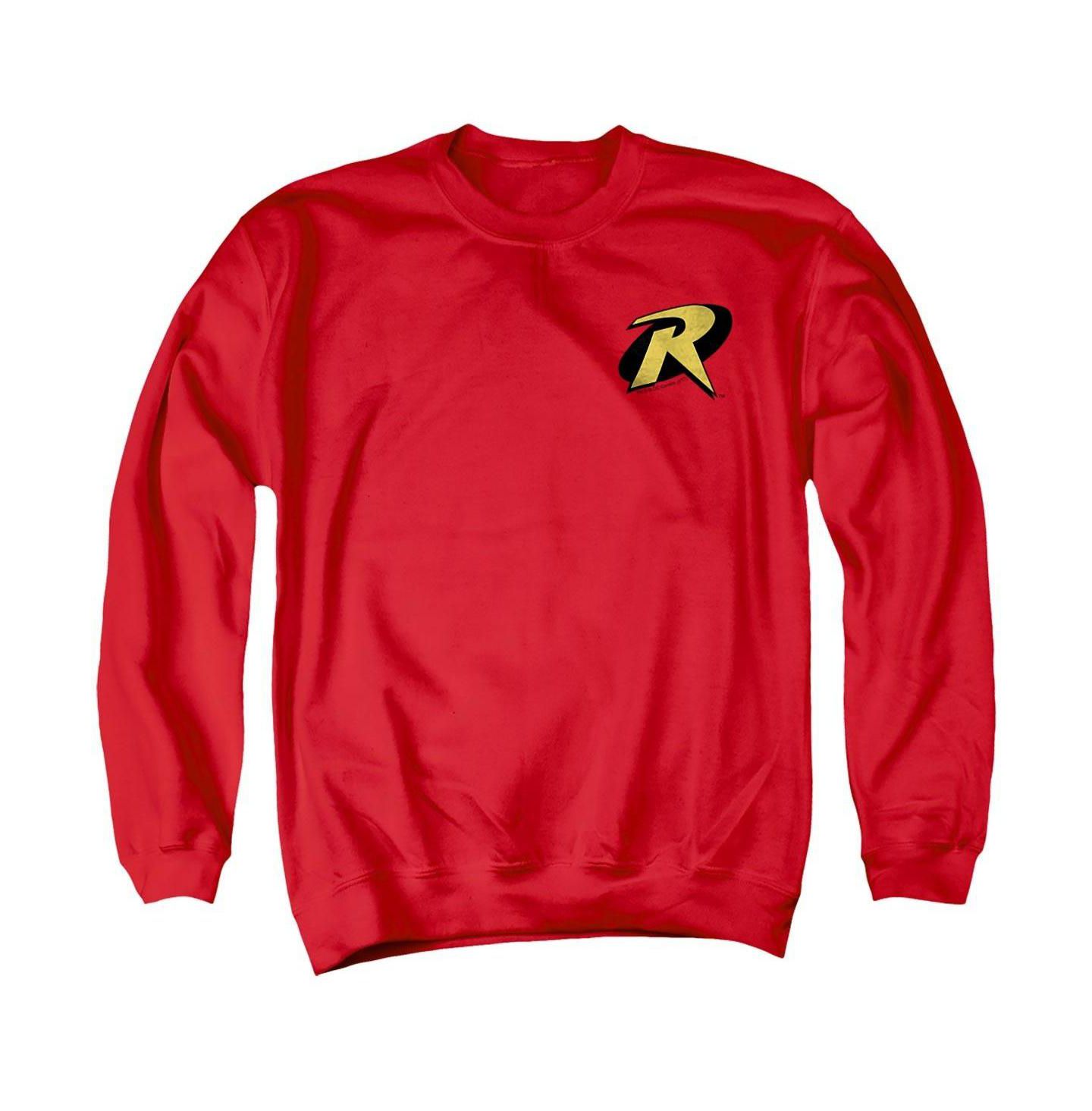 Мужские толстовки Batman Big & Tall Robin Logo Long Sleeve Graphic Crewneck, цвет: Красный — фото 1