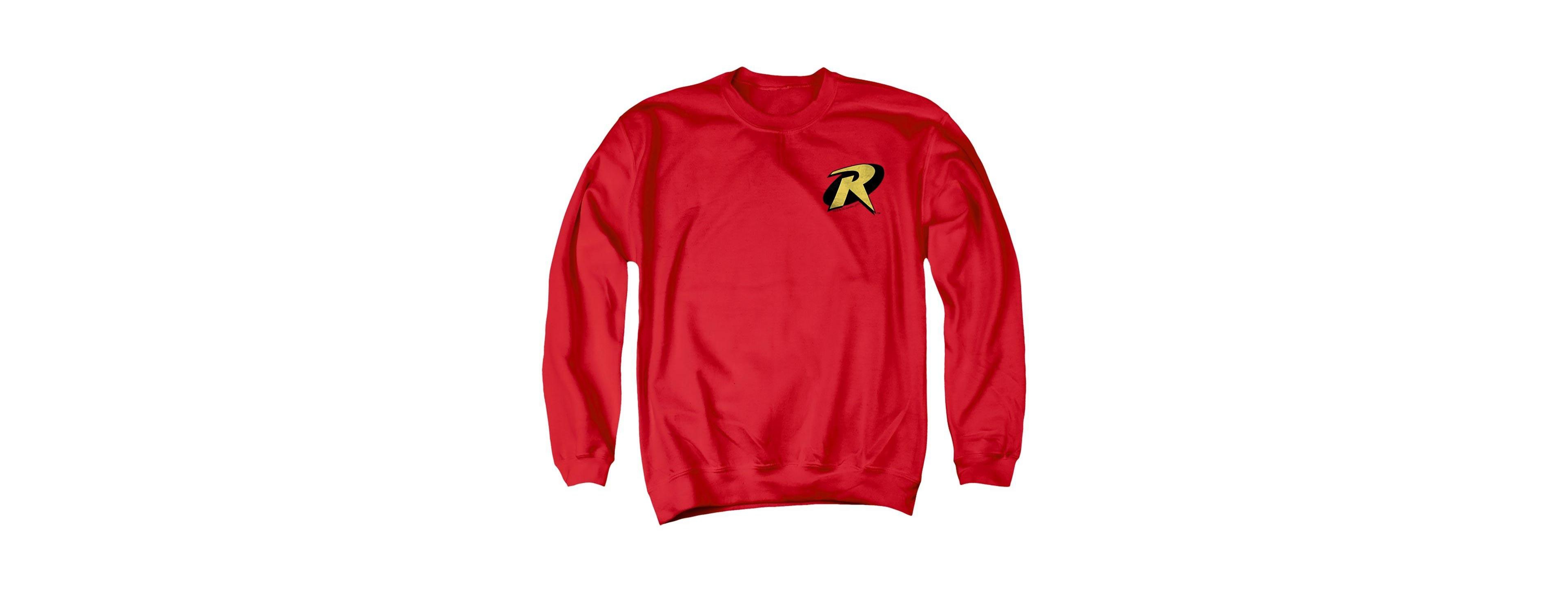 Batman Men's Big & Tall Robin Logo Long Sleeve Graphic Crewneck Sweatshirt