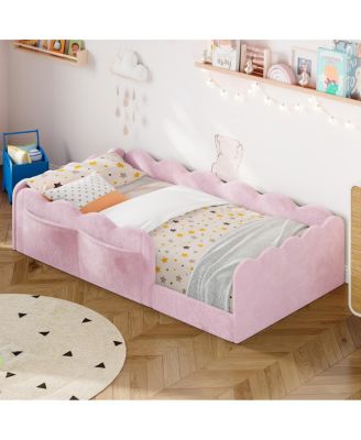 Twin Size Upholstered Floor Bed
