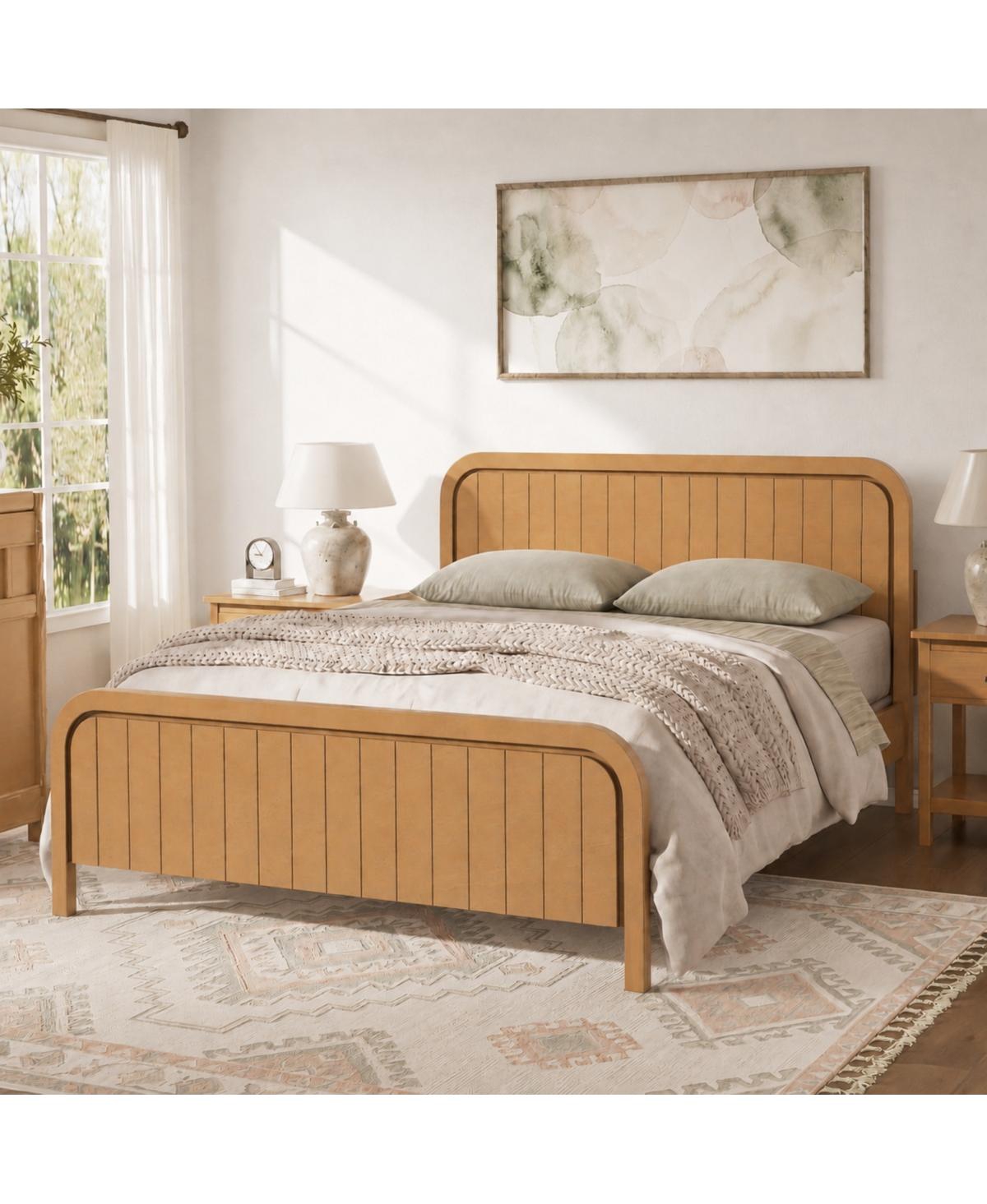 Streamdale Furniture Queen Wood Platform Bed Frame with Headboard