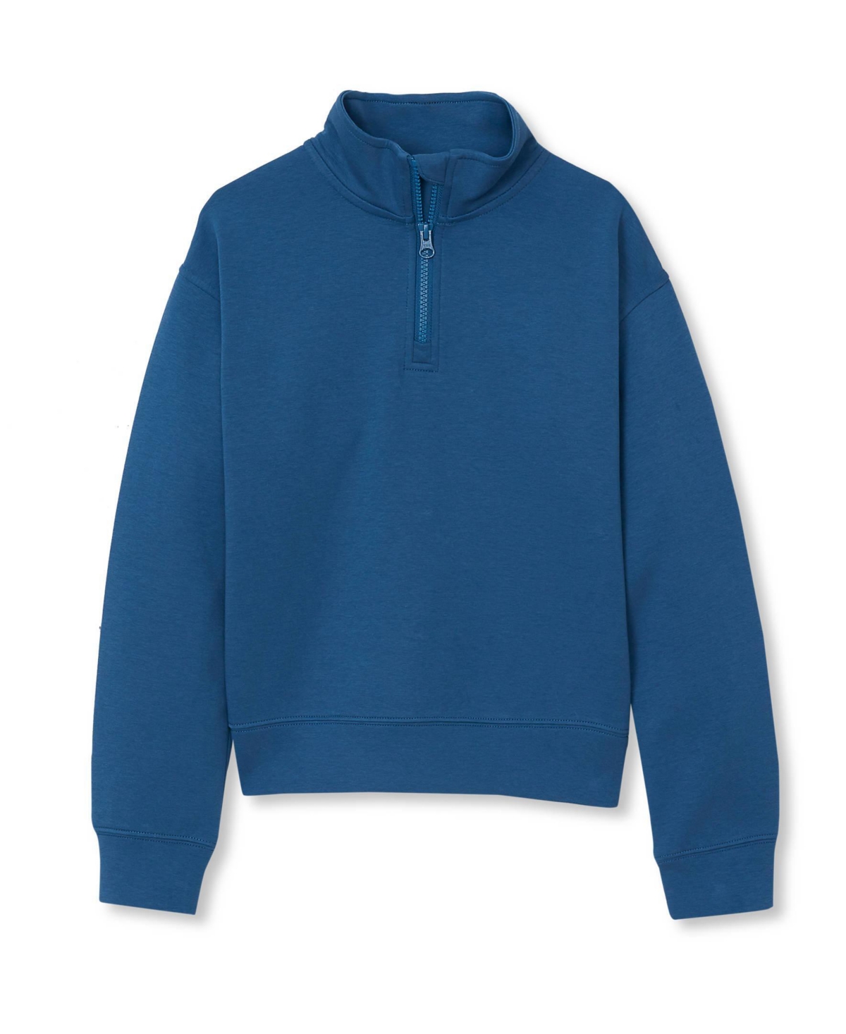Lands' End Girls Long Sleeve Double Knit Quarter Zip