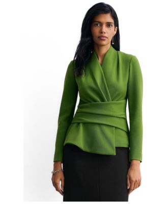 Women's Sculpted Wrap Blouse Tailored Waist