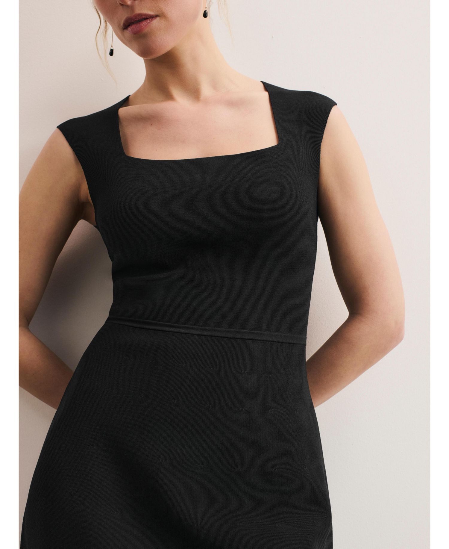 Women's Parella Square Neck Contoured-Waist Sheath Dress