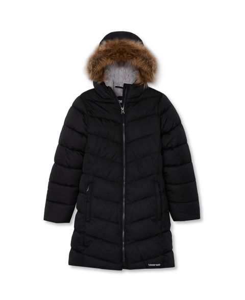 Куртка Lands' End Fleece Lined Parka для девочек, цвет: Чёрный