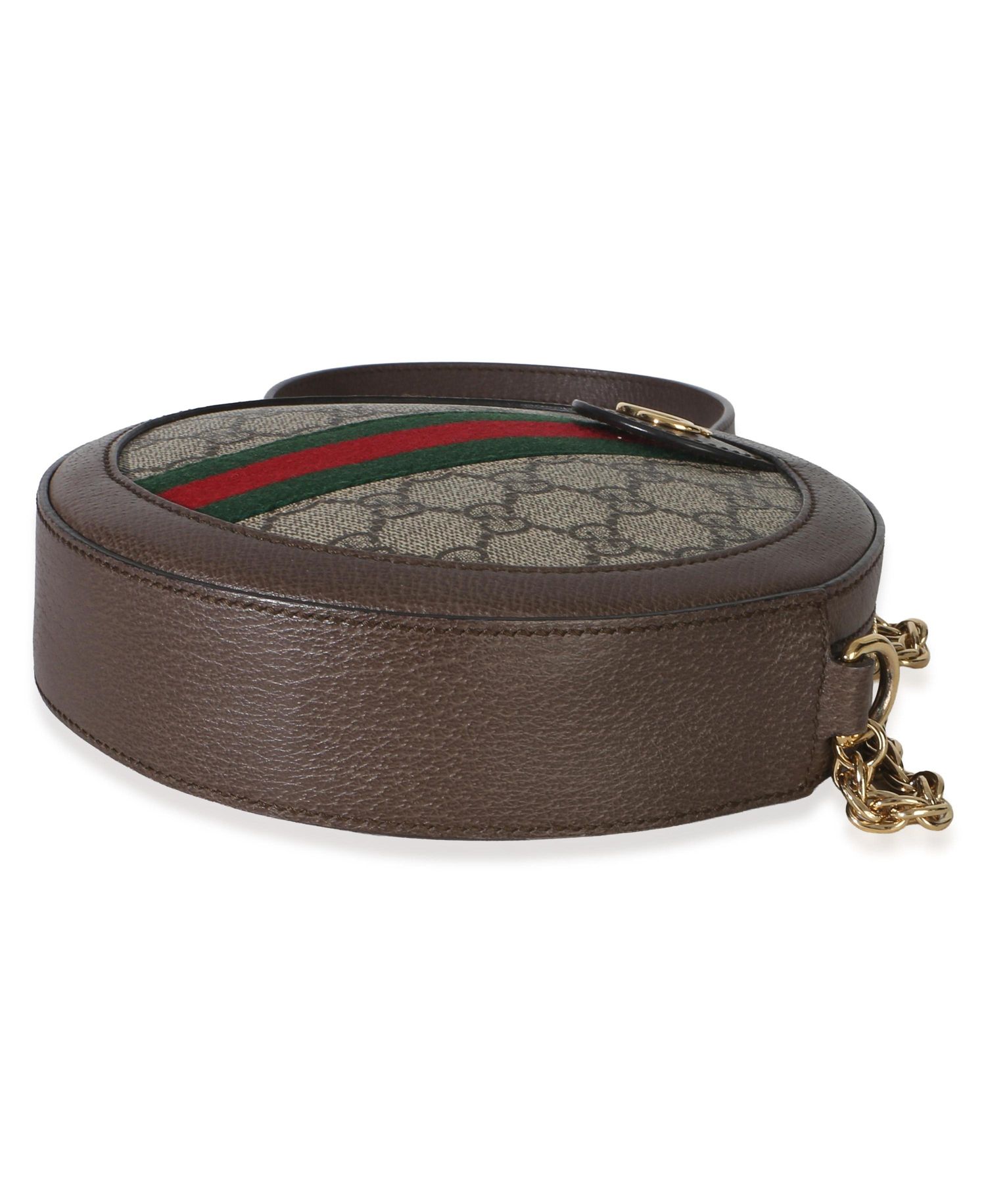 Beige GG Supreme Canvas Mini Ophidia Round Shoulder Bag