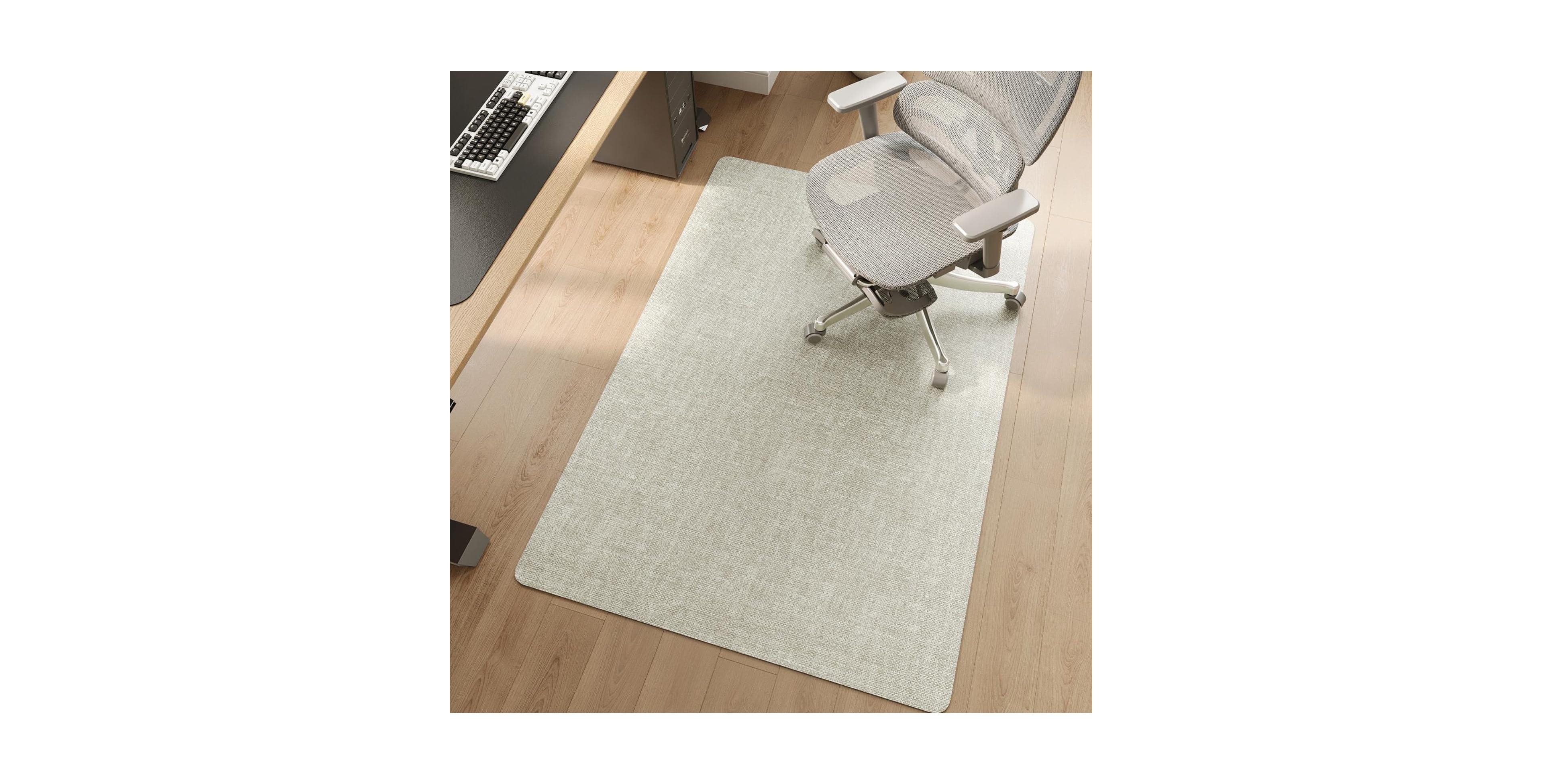 Danrong Pu Leather Office Chair Mat Non Slip Hard Floor Protector Silent Rolling Desk