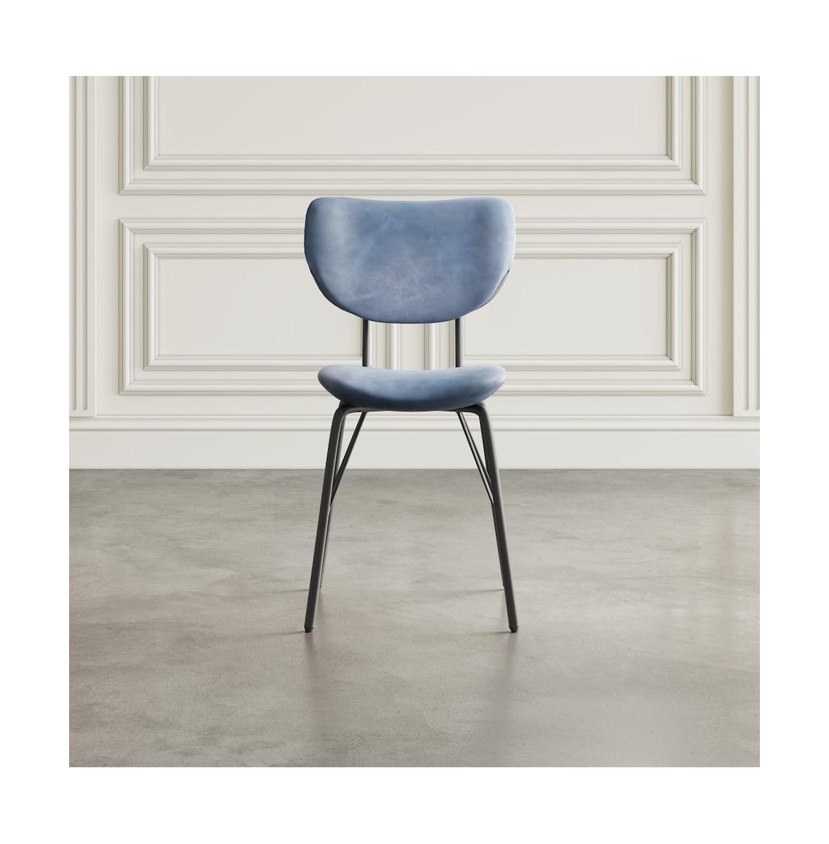 Jofran Contemporary Modern Faux Leather Split-Back Upholstered Dining Chair (Set of 2)