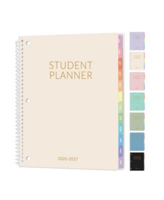 Student Planner Academic Weekly Monthly Plan Book School Lesson Organizer with Bookmark Tabs 3 Hole Punched