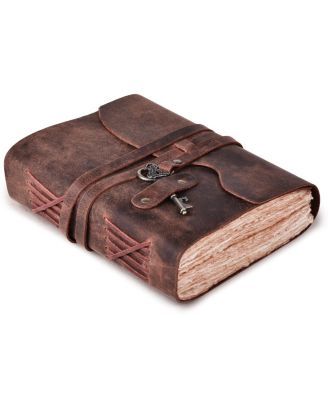 Genuine Leather Journal Handmade Deckle Edge Thick Paper Blank Notebook For Everyday Writing