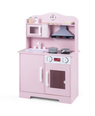 Light and Sound Range Hood Wooden Play Kitchen, Ages 3+