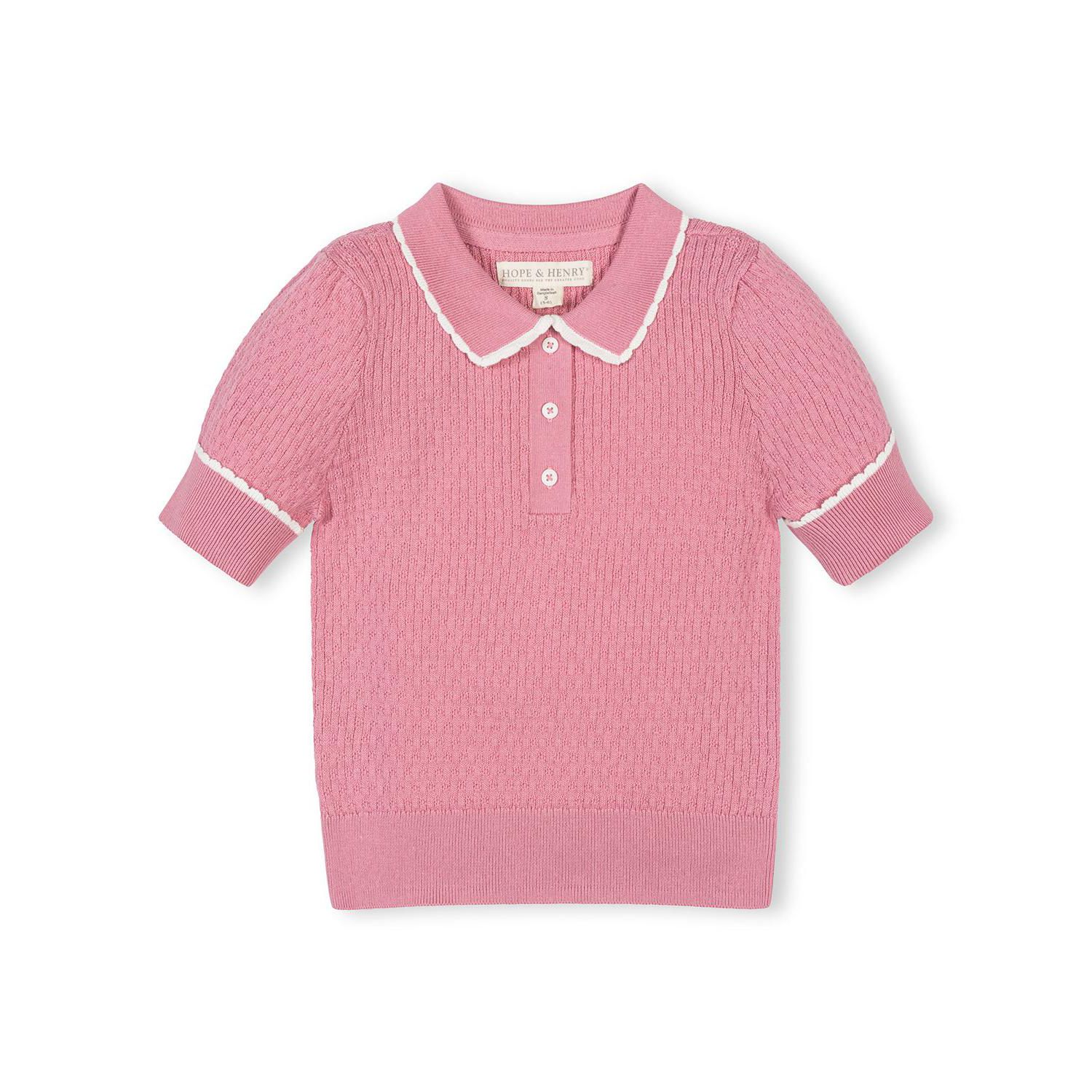 Little and Big Girl's (XXS-L) Organic Peter Pan Collar Sweater Polo