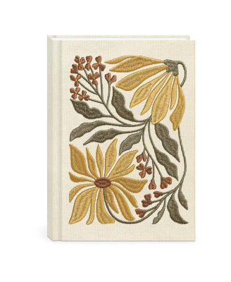 Embroidered Canvas Hardcover Journal Lined Pages