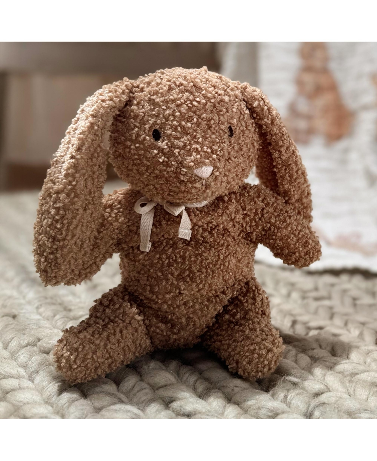 Lambs & Ivy Honey 11" Floppy-Ear Textured-Boucle Plush Bunny