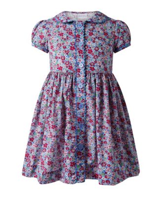 Girls' 4-16 Country Garden Floral-Print Puff-Sleeve Peter Pan Collar Dress