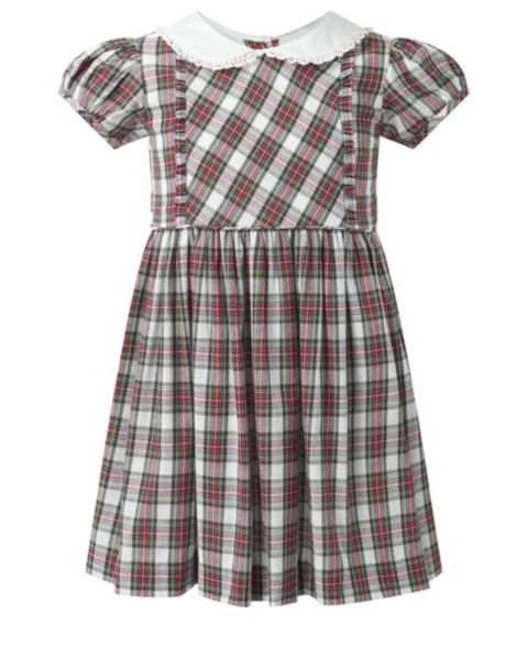 Платье Rachel Riley Ivory Tartan Frill Front Dress для девочек, цвет: Красный