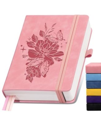 Faux Leather Hardcover Lined Journal 365 Pages 100gsm Thick Paper Lay Flat Travel Notebook