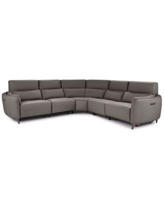 Placido Leather 5-Piece Motion Sectional Sofa