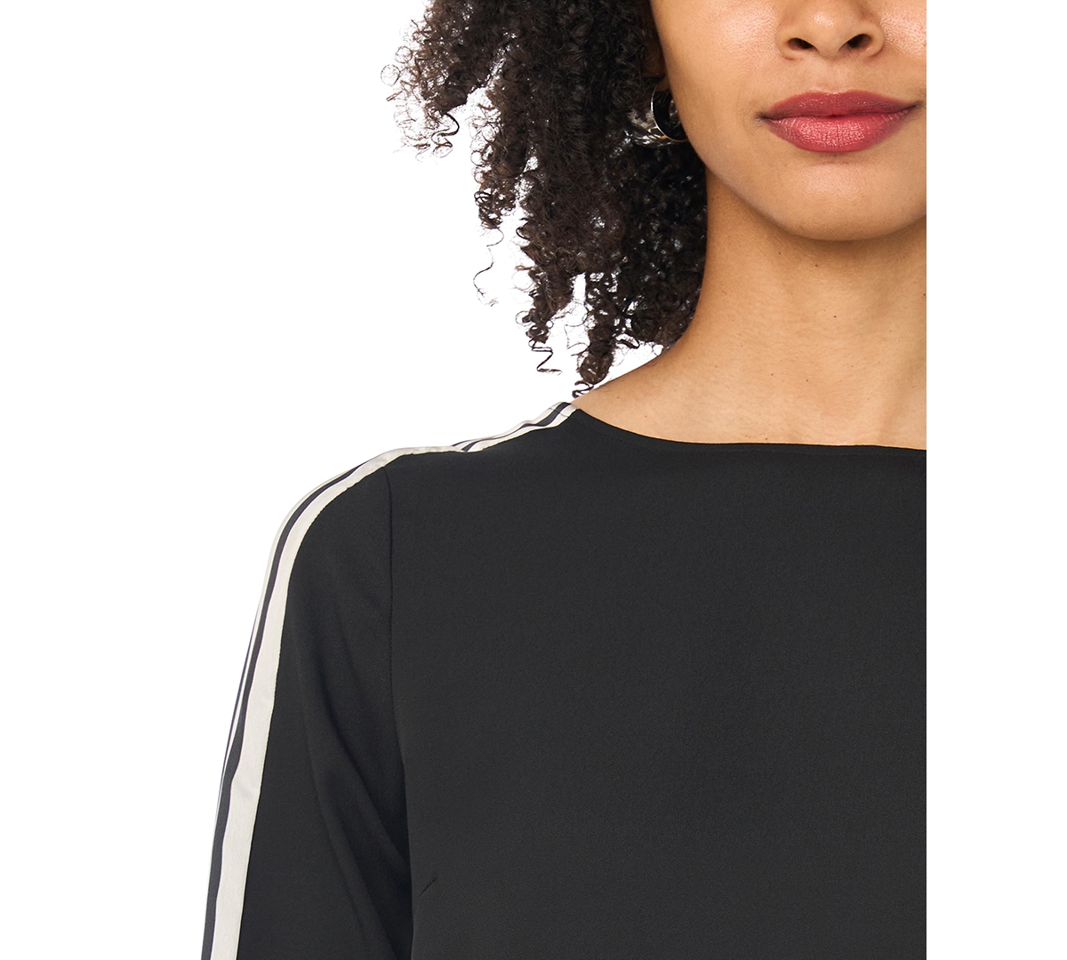 Vince Camuto Women's Contrast-Trim Long-Sleeve Top