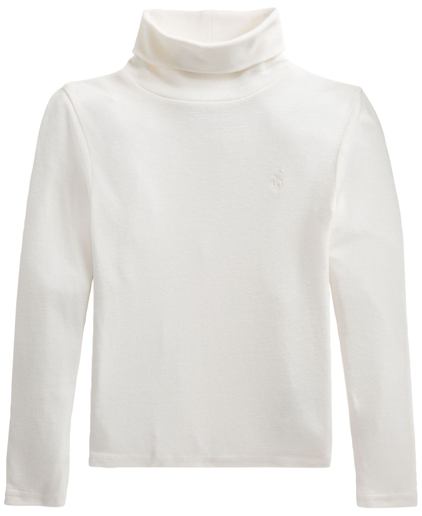 Футболка Polo Ralph Lauren Long-Sleeve Ribbed Turtleneck T-Shirt для девочек, цвет: Nevis — фото 4
