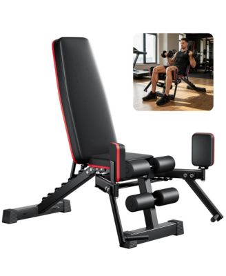 2 in 1 Adjustable Weight Bench With Resistance Rope and Hip Abduction Training Function