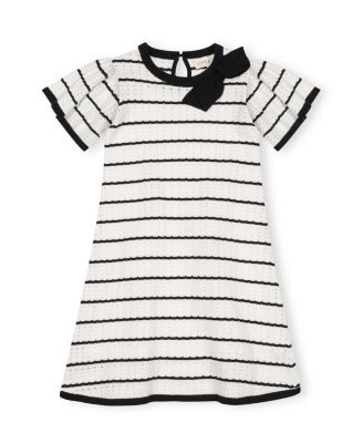 Toddler Girls' 2T-5T Pointelle Bow-Detail A-Line Organic Cotton Sweater Dress