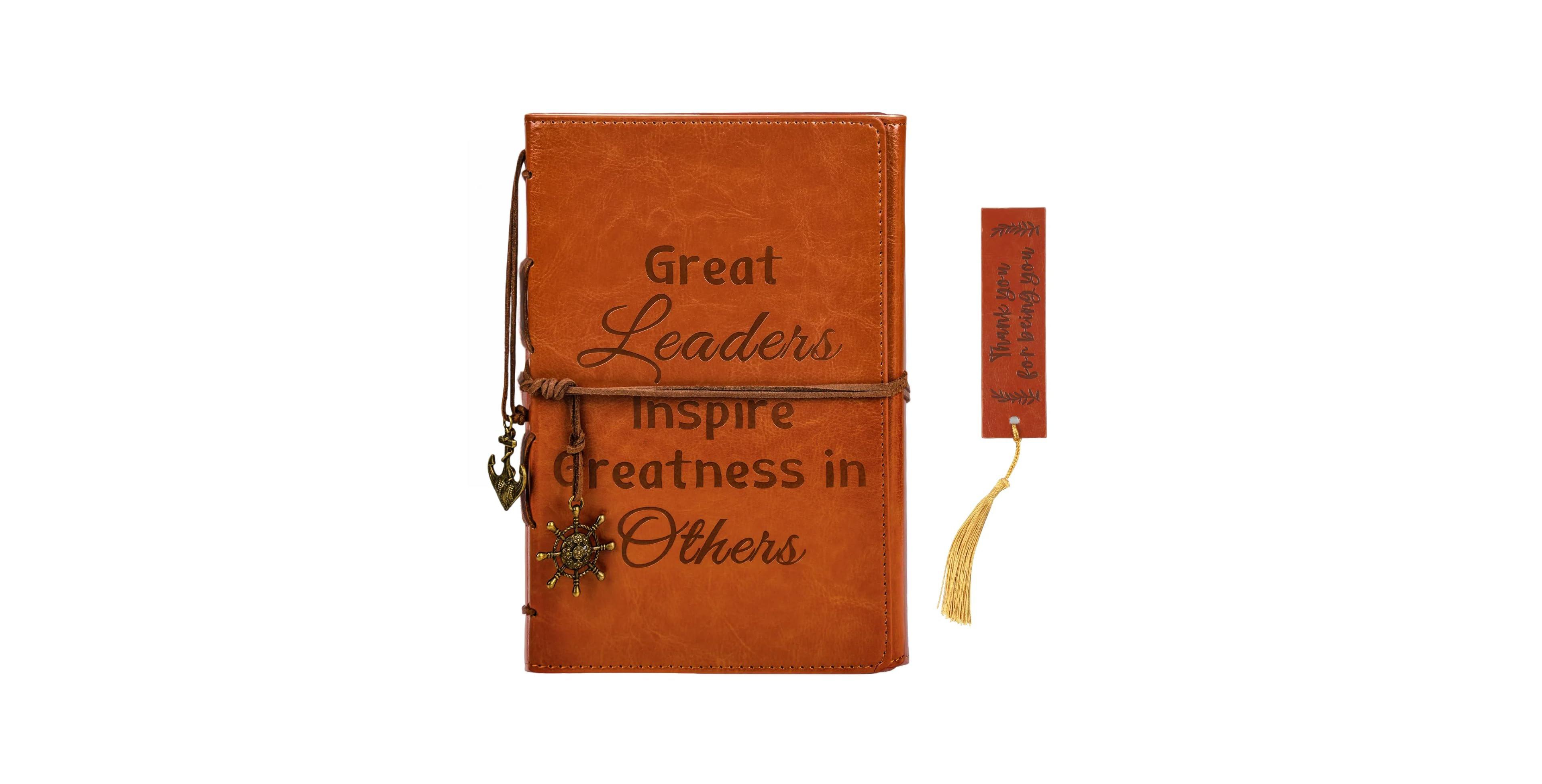 Danrong Pu Leather Journal Notebook Appreciation Farewell Retirement Gift for Coworker Friend Boss