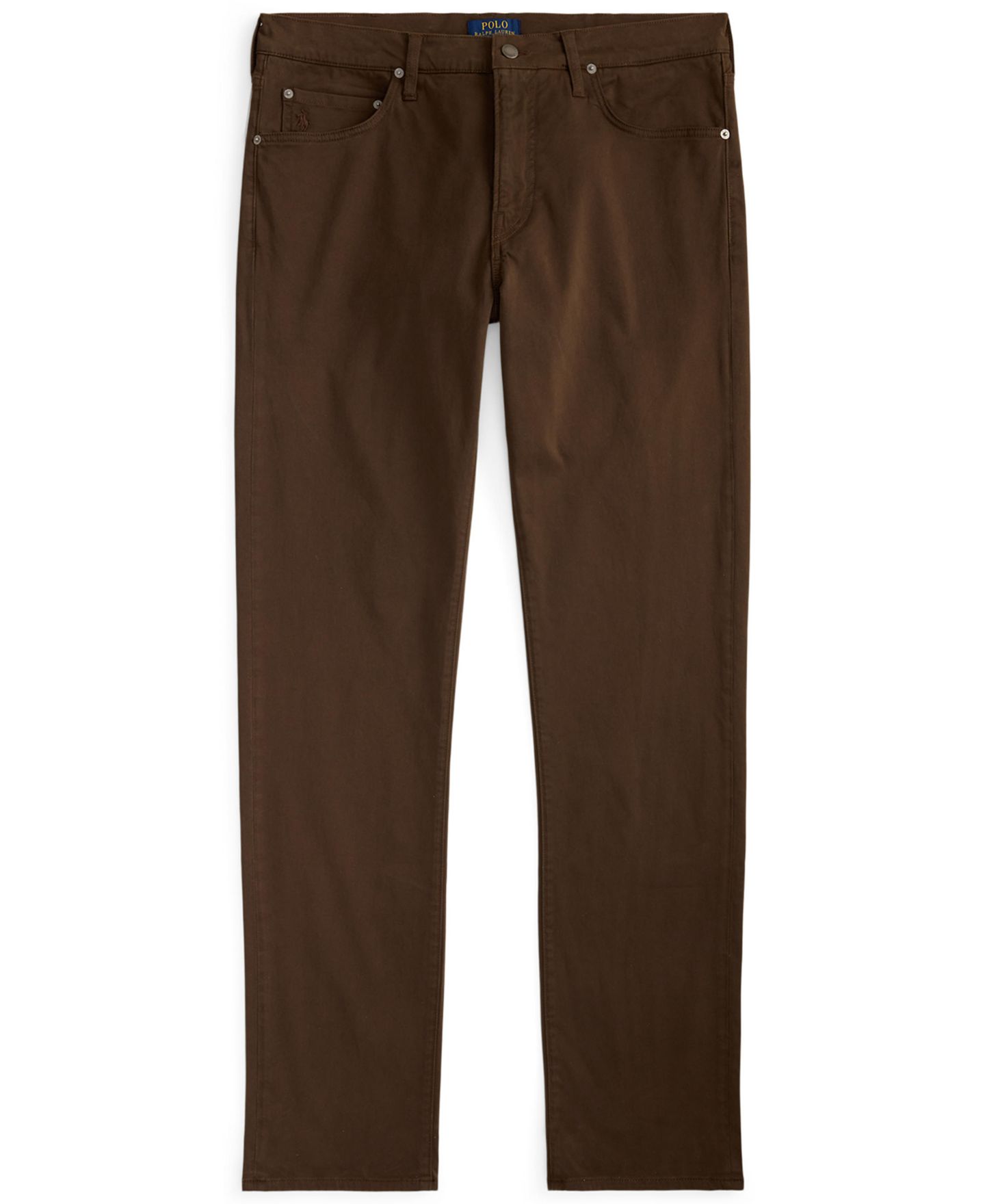 Мужские брюки Polo Ralph Lauren Big & Tall Varick Slim Straight Stretch Sateen, цвет: Тёмный коричневый — фото 4