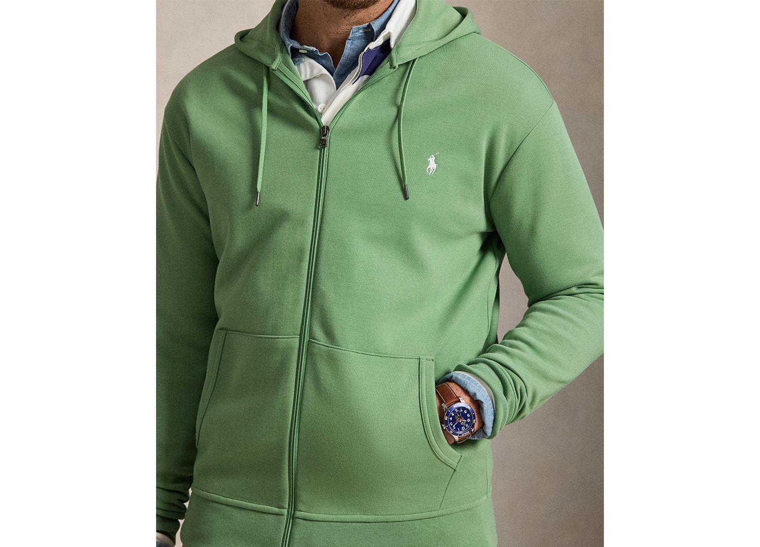 Men's Big & Tall Double-Knit Full-Zip Hoodie