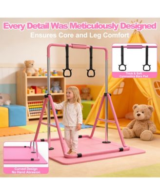 Adjustable Foldable Kids Gymnastics Horizontal Bar Home Junior Training Bar For 3 8 Years Old