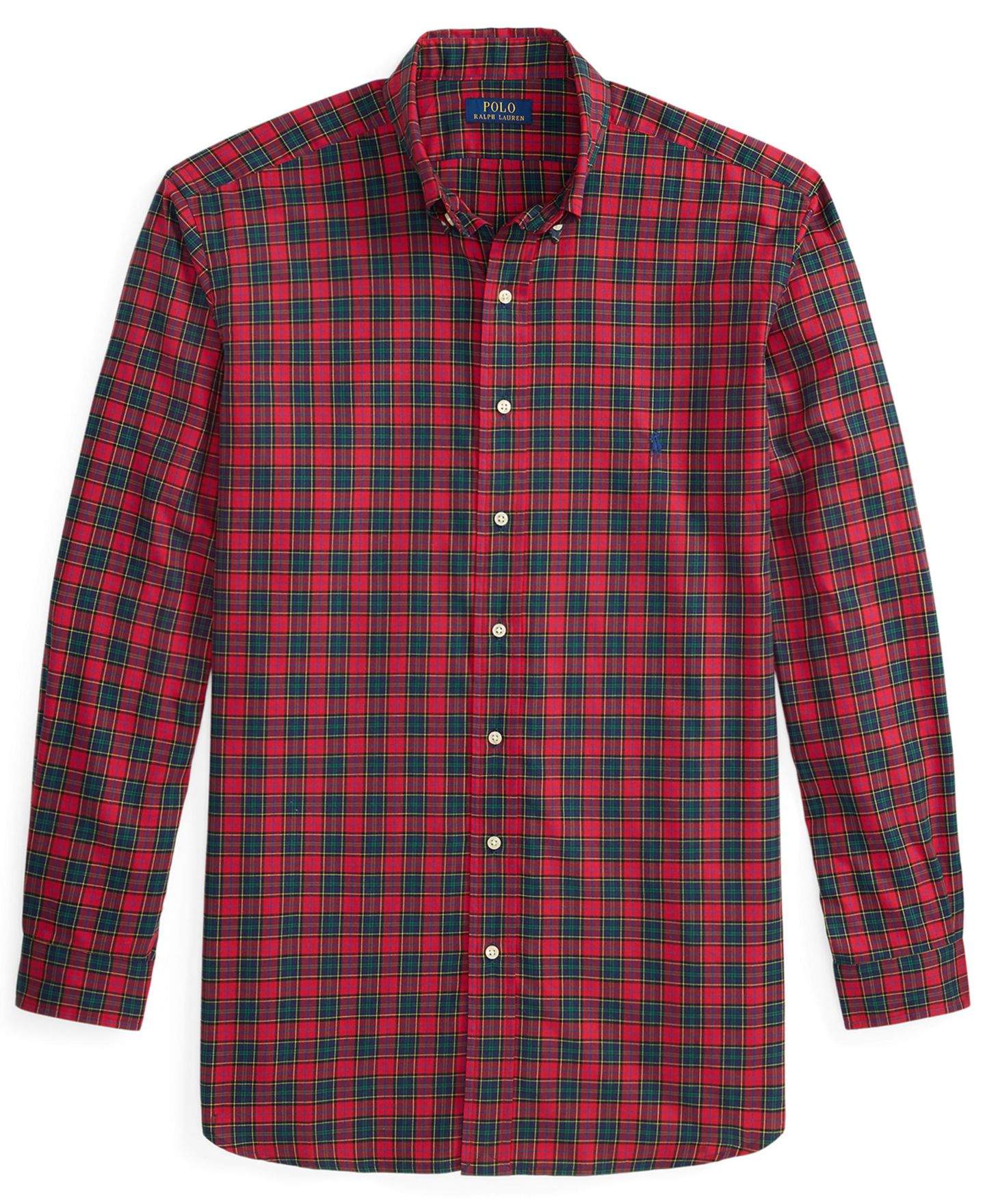 Мужская рубашка Polo Ralph Lauren Big & Tall Cotton Twill, цвет: Мох фиолетовый — фото 10