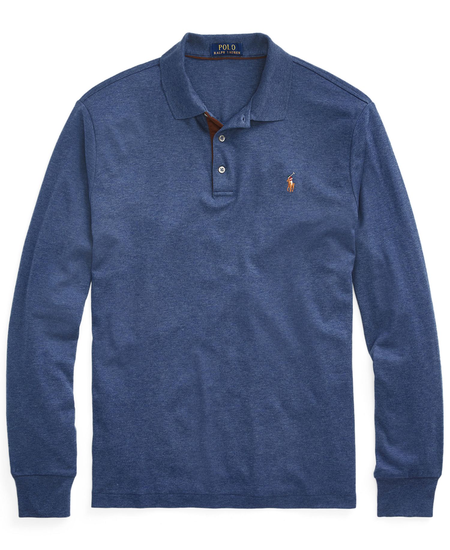 Men's Big & Tall Soft Cotton Long-Sleeve Polo Shirt