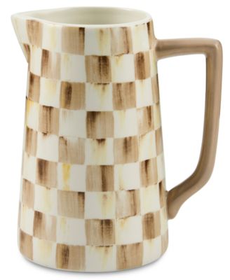 Mocha Check Farmhouse Pitcher