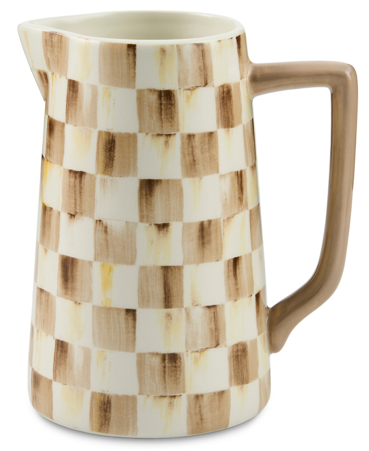 MacKenzie-Childs Mocha Check Farmhouse Pitcher