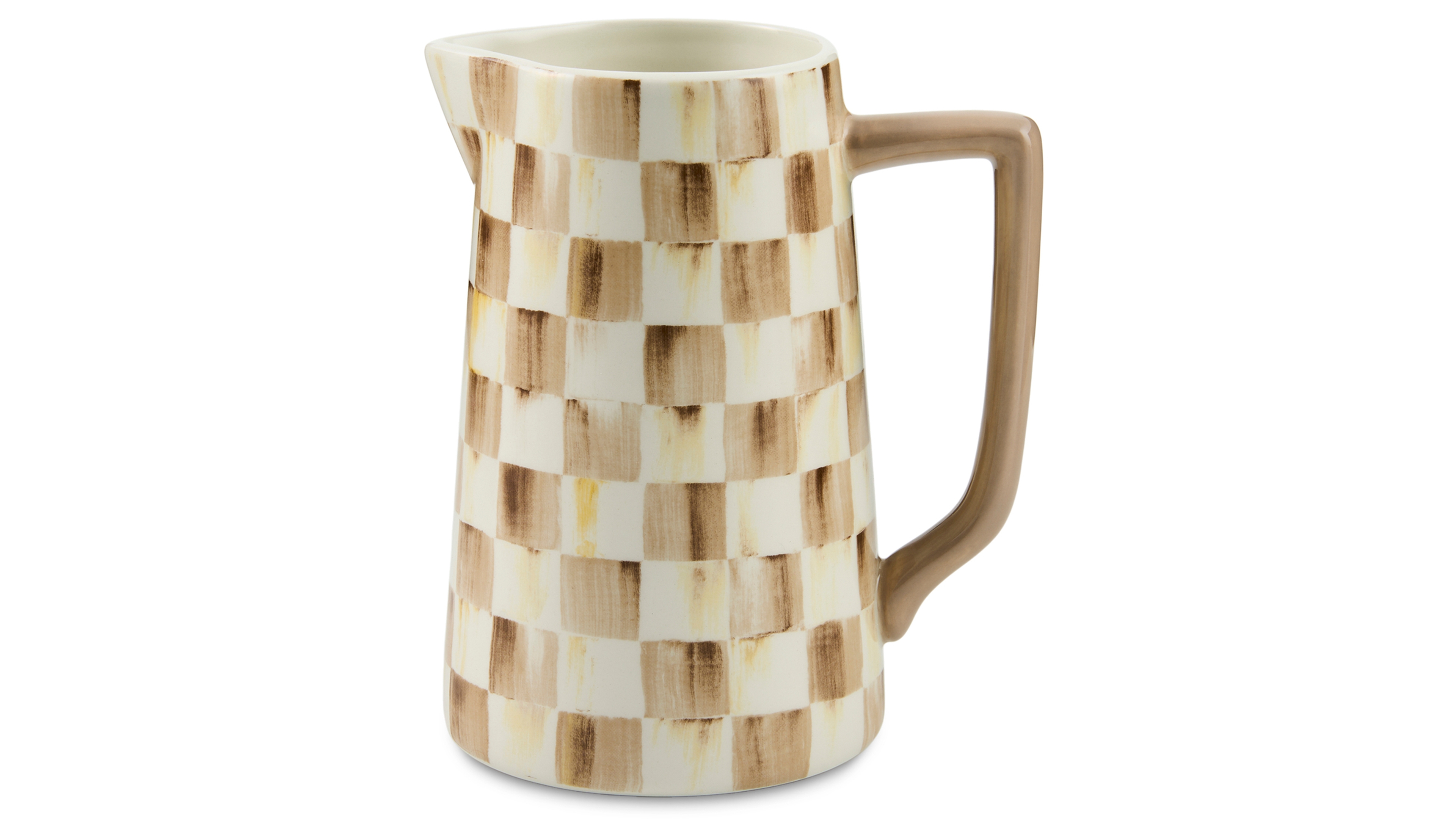 MacKenzie-Childs Mocha Check Farmhouse Pitcher