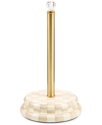 Mocha Check Paper Towel Holder